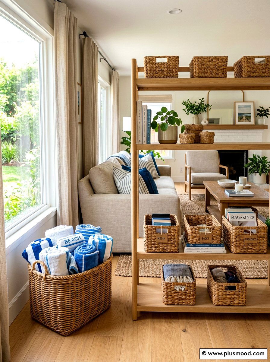 Wicker Storage Basket - 25 summer interior decor ideas