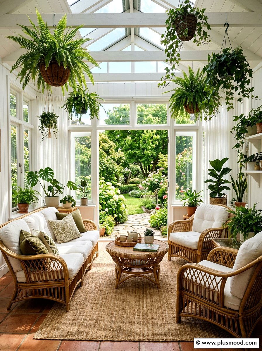 Wicker Sunroom Design - 25 summer natural texture decor ideas