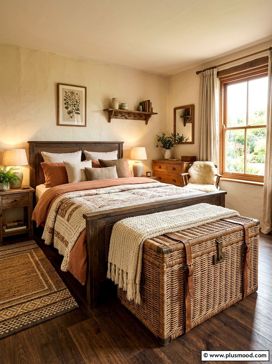 Wicker Trunk - 25 summer decor ideas with wicker