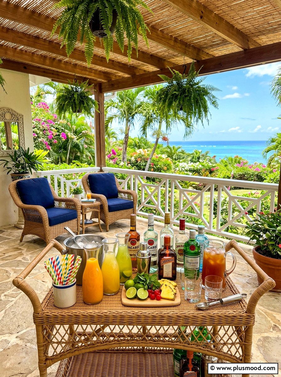 Wicker patio drink stand - 25 summer outdoor serving cart ideas