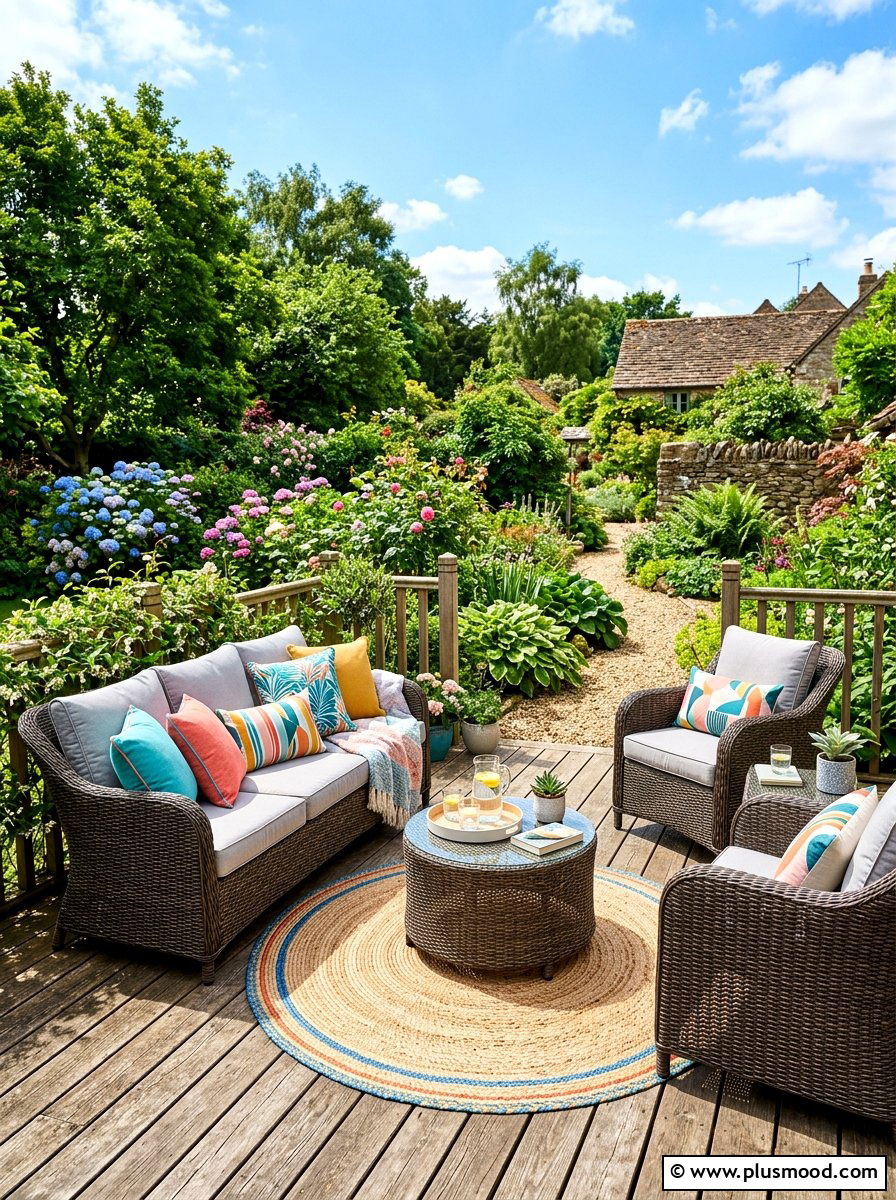 Wicker patio furniture - 25 simple summer decorating ideas
