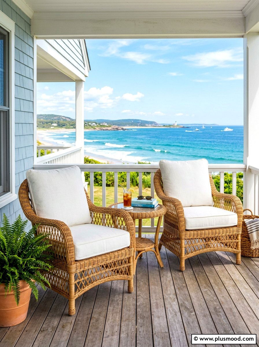 Wicker porch chairs - 25 summer cottage curb appeal ideas