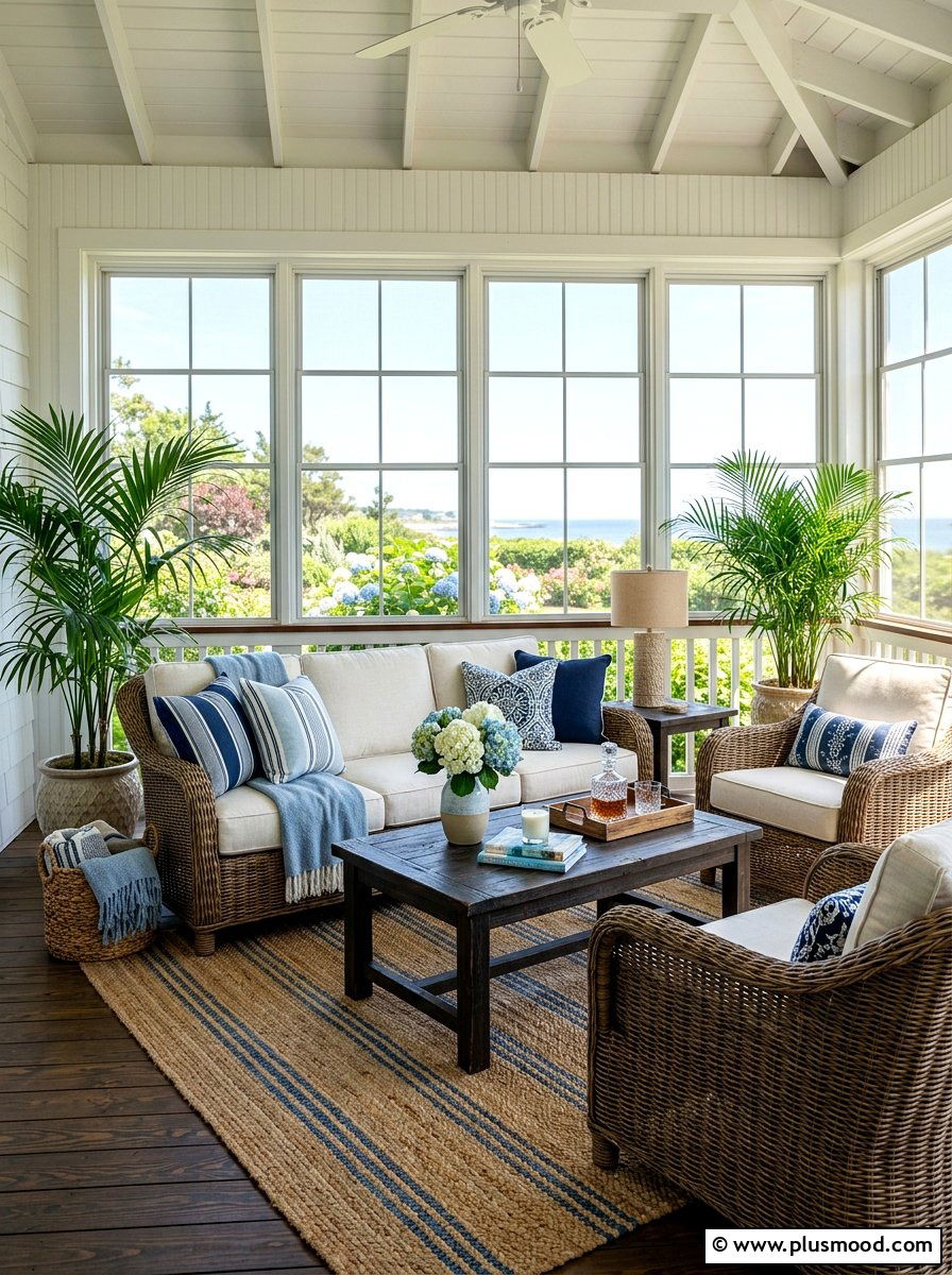 Wicker porch furniture set - 25 summer porch ideas