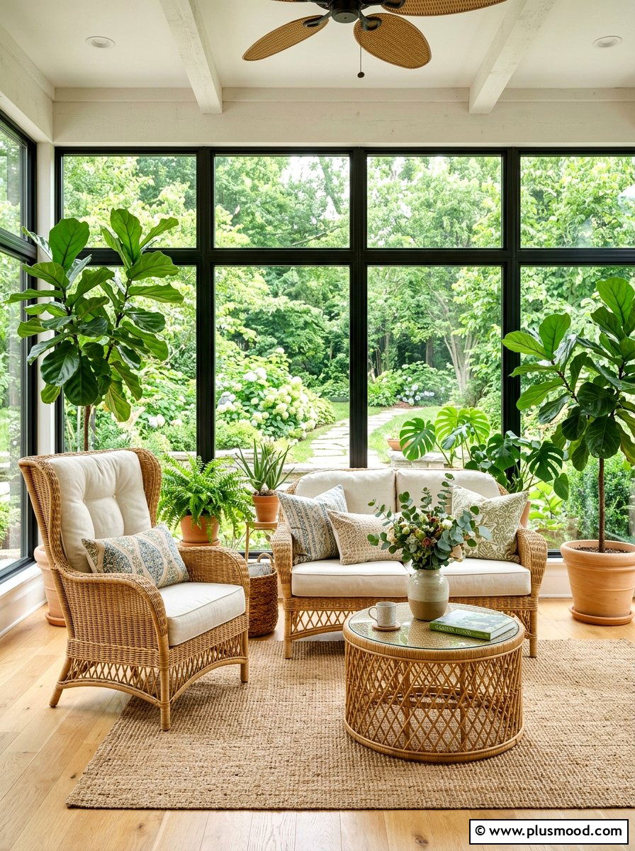 Wicker sunroom furniture - 25 summer cottage decor ideas