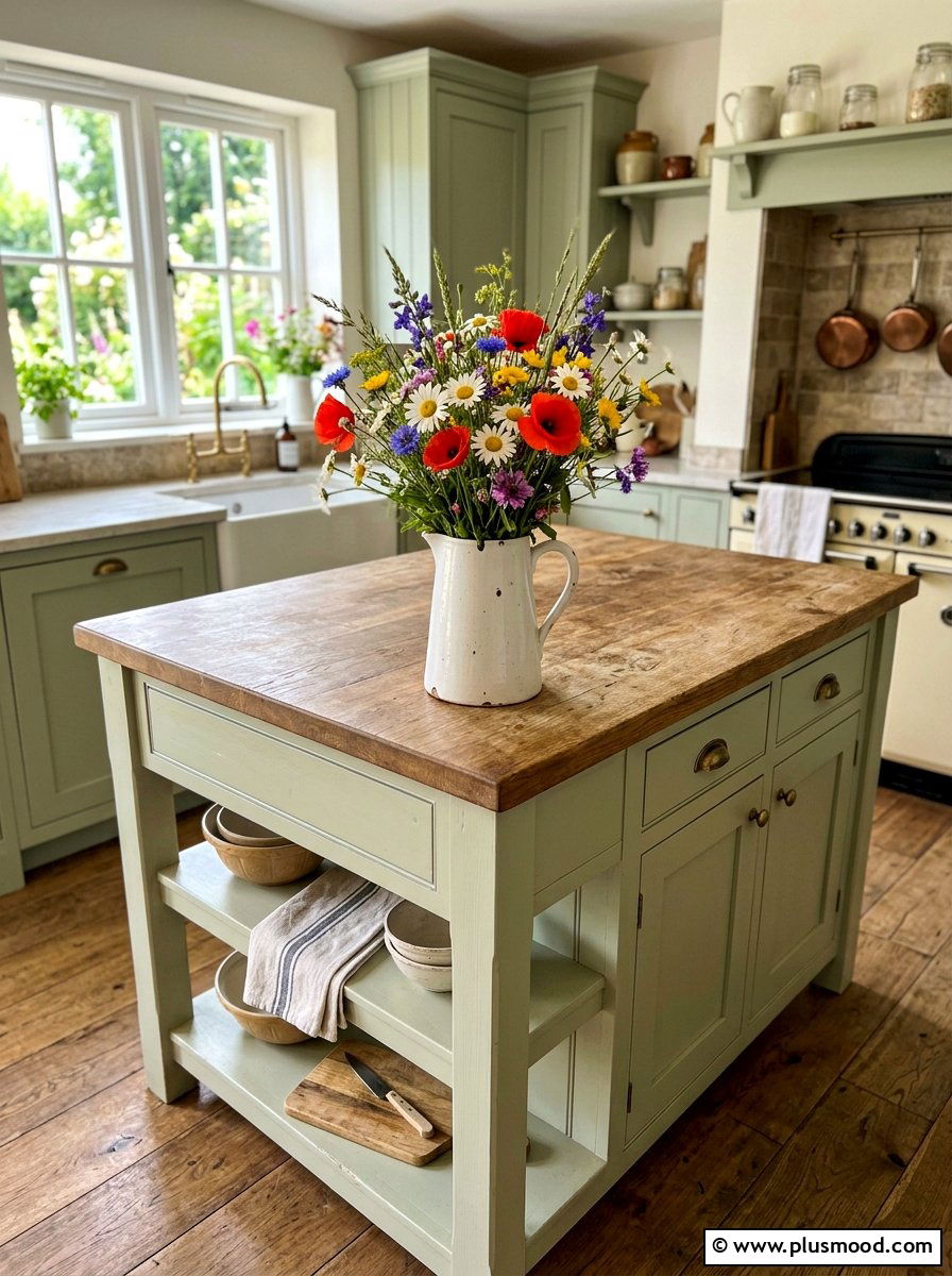 Wildflower Kitchen Island Centerpiece - 25 summer kitchen island decor ideas