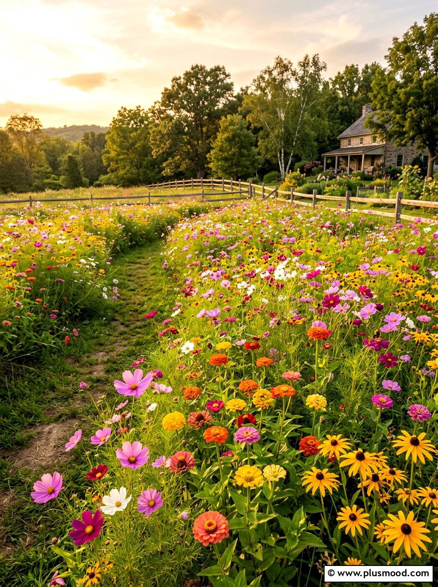 Wildflower Meadow - 25 summer farmhouse landscaping ideas