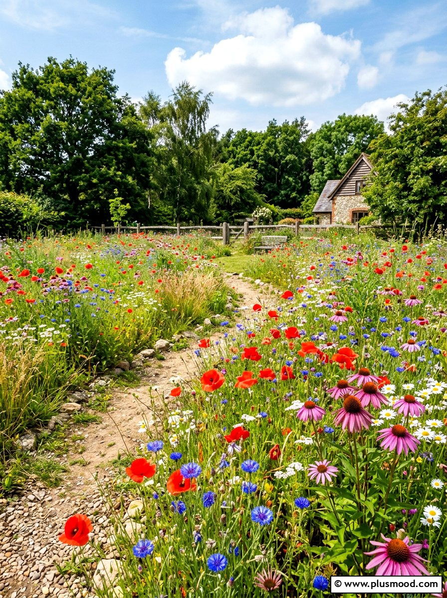 Wildflower Meadow Backyard - 25 summer farmhouse garden ideas