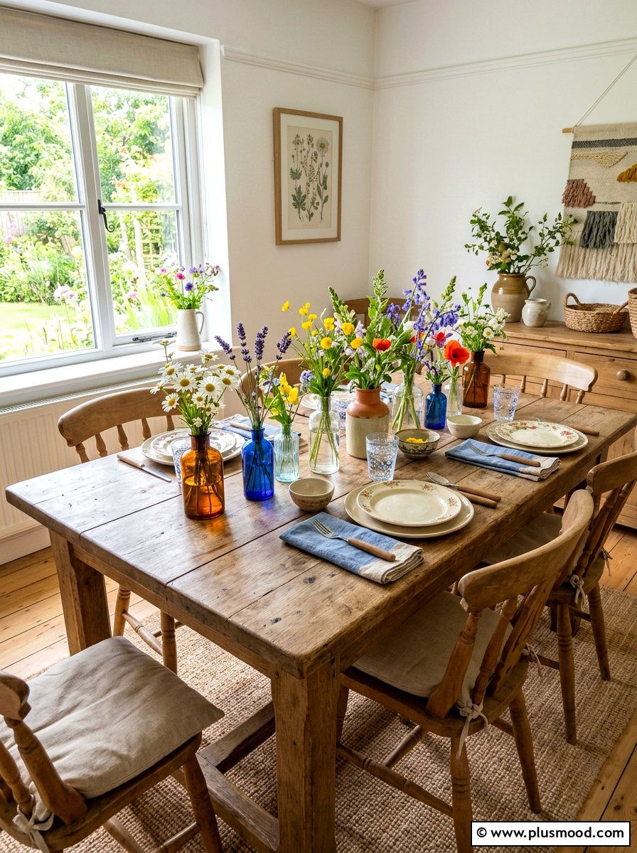 Wildflower Meadow Dining Decor - 25 summer tablescape ideas for dining room