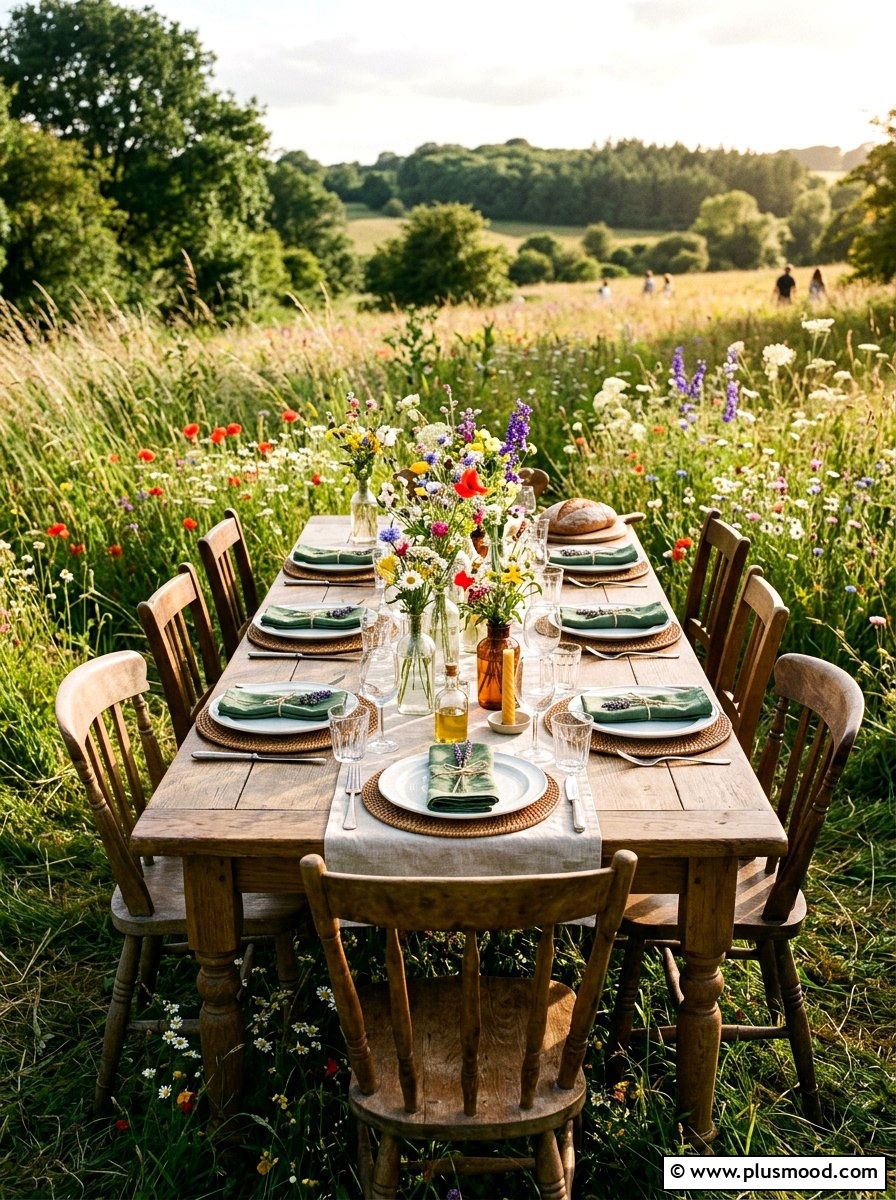 Wildflower Meadow Dining Table - 25 summer place setting ideas for summer