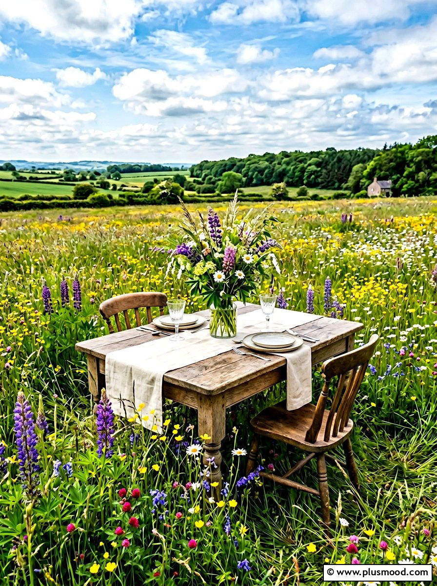 Wildflower Meadow Dining - 25 summer dinner party ideas outdoors