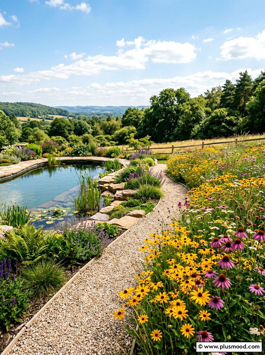 Wildflower Meadow Edge - 25 pool landscaping ideas with plants