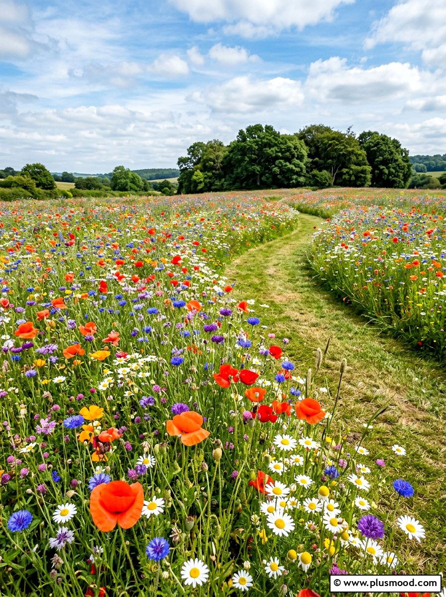 Wildflower Meadow Garden - 25 summer low maintenance garden ideas