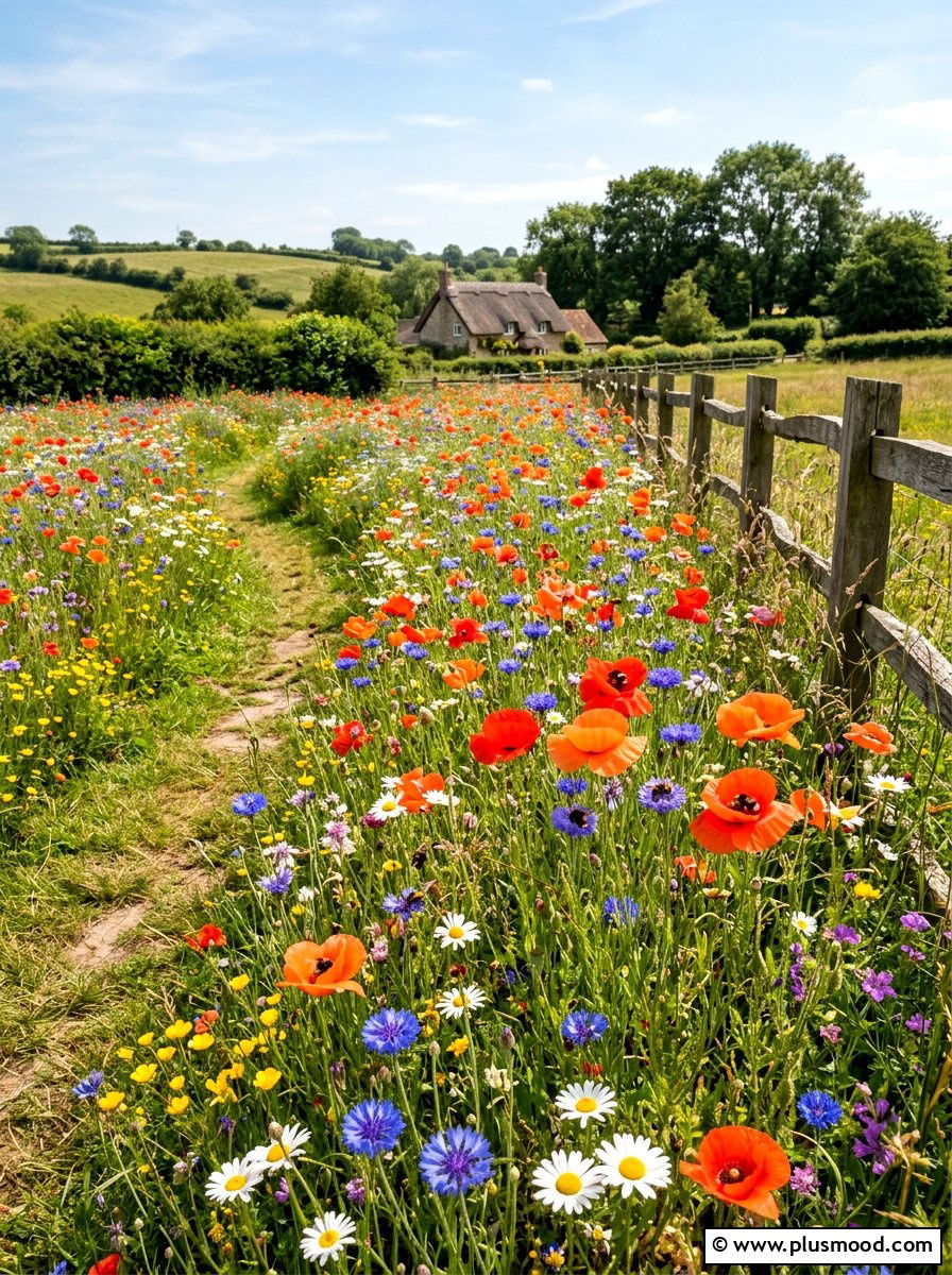 Wildflower Meadow Patch - 25 small backyard ideas for beginners