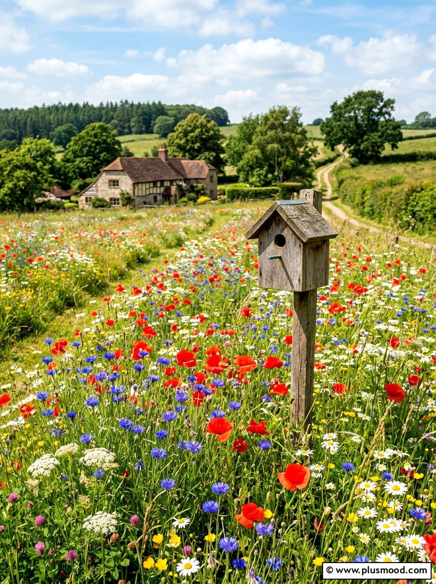 Wildflower Meadow Patch - 25 small backyard ideas farmhouse style