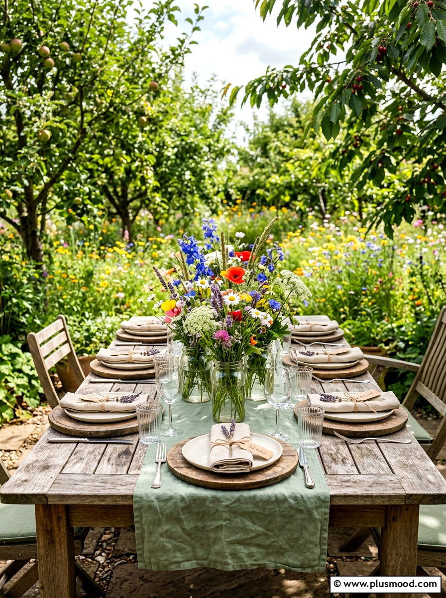 Wildflower Meadow Tablescape - 25 late summer tablescape ideas