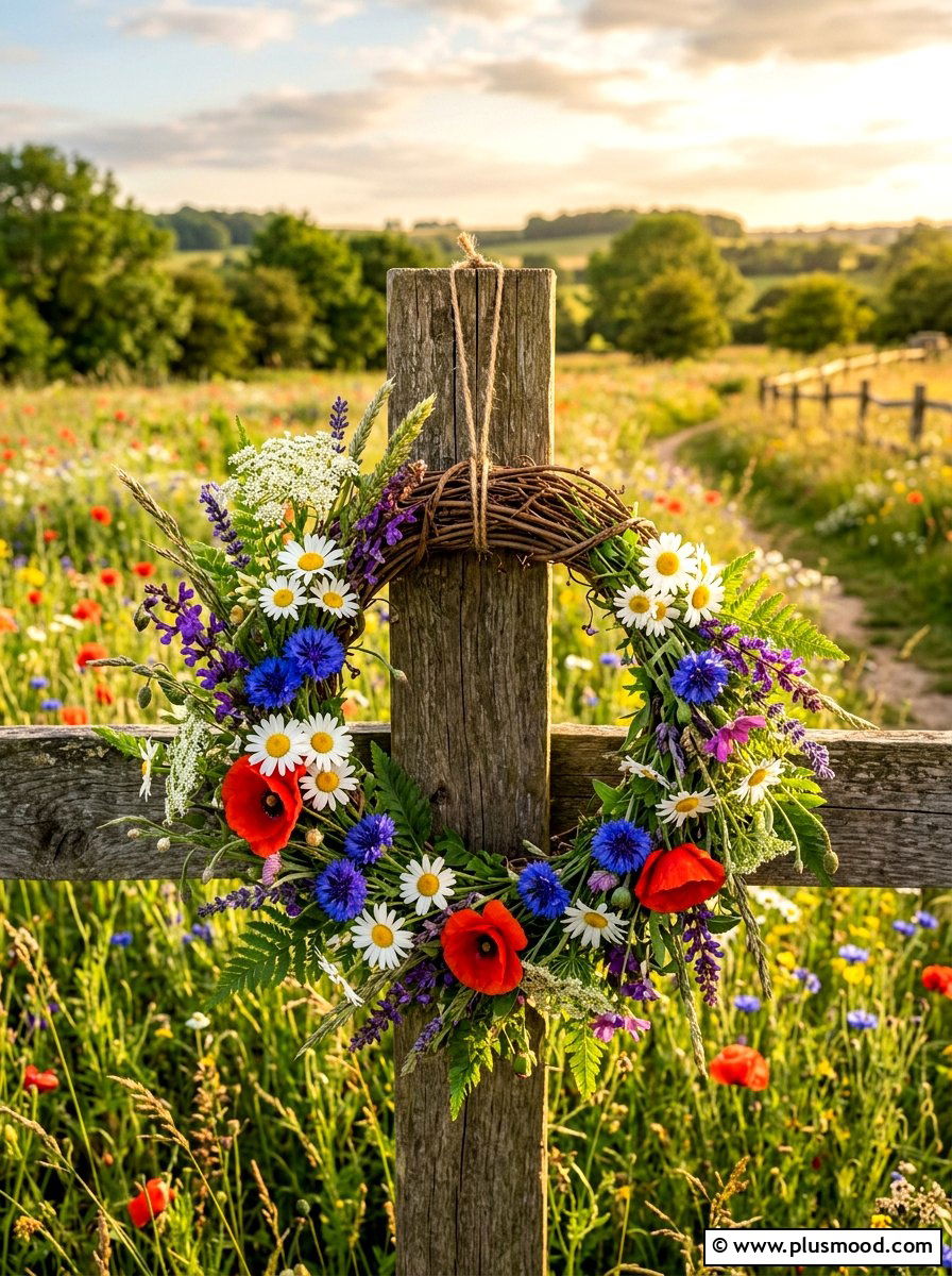 Wildflower Meadow Wreath - 25 summer wreath ideas for front door