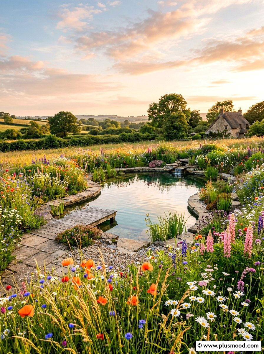 Wildflower Pool Border - 25 Pool Landscaping Ideas