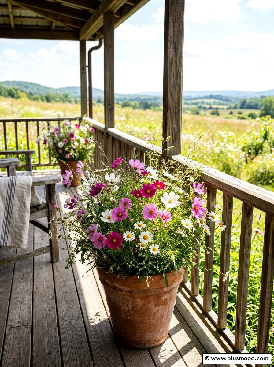Wildflower Pot Arrangement - 25 summer porch planter ideas
