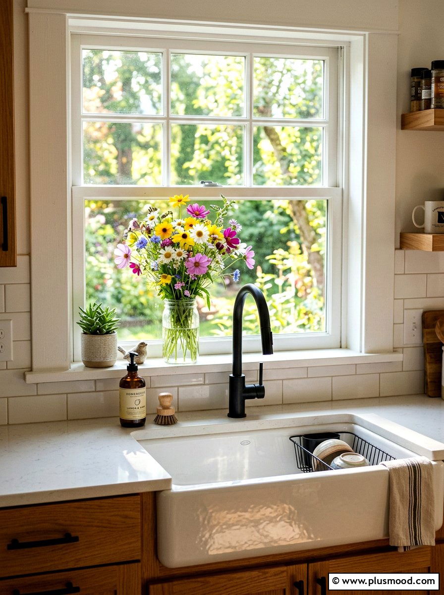 Wildflower Sink Side Arrangement - 25 late summer kitchen decor ideas