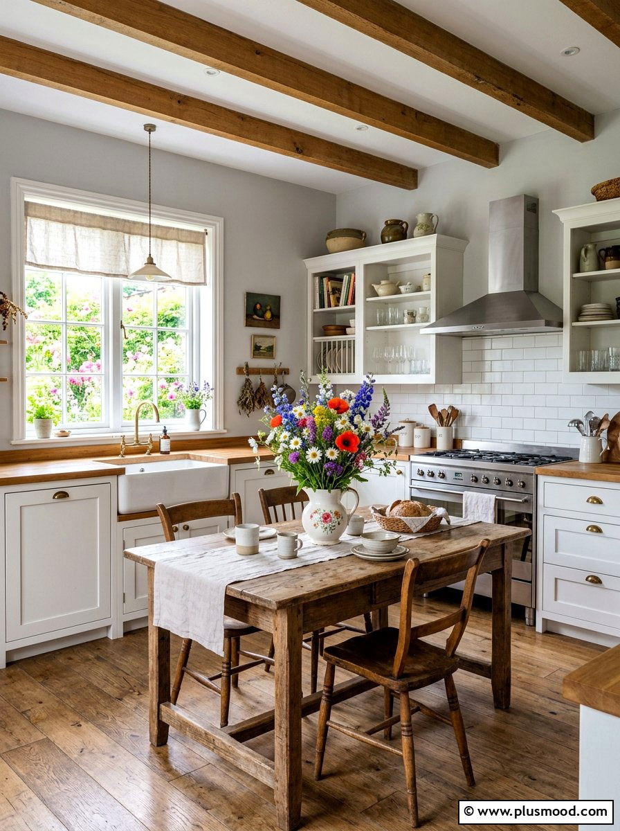 Wildflower farmhouse kitchen - 25 summer floral kitchen decor ideas