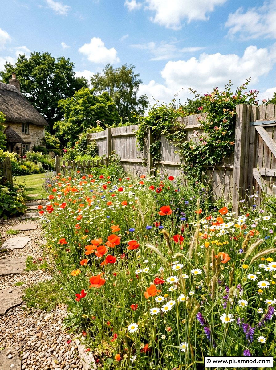 Wildflower meadow patch - 25 small backyard ideas on a budget