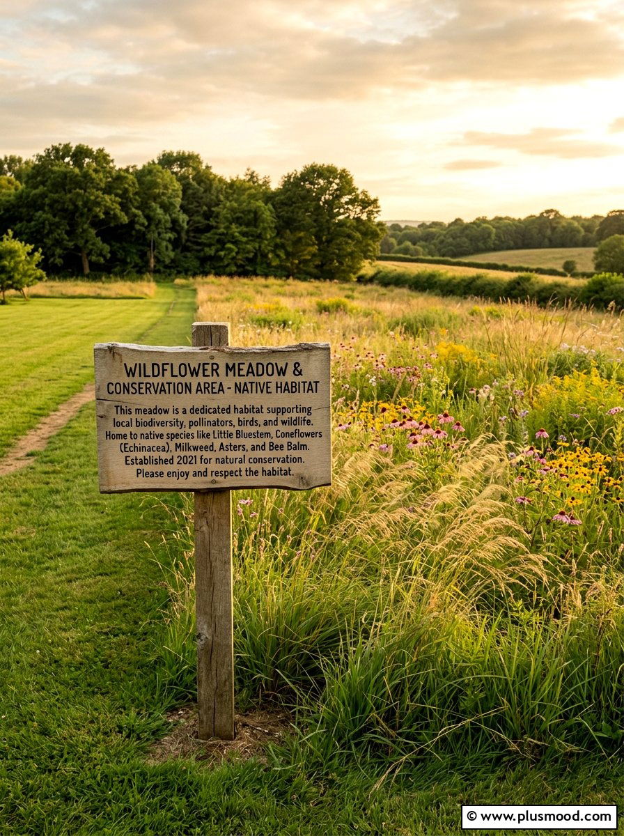 Wildflower meadow wood sign - 25 outdoor garden decor ideas with wood signs