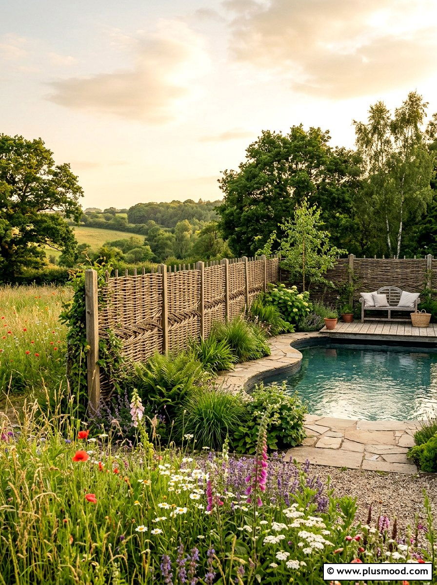Willow Branch Privacy Fencing - 25 pool landscaping ideas for privacy