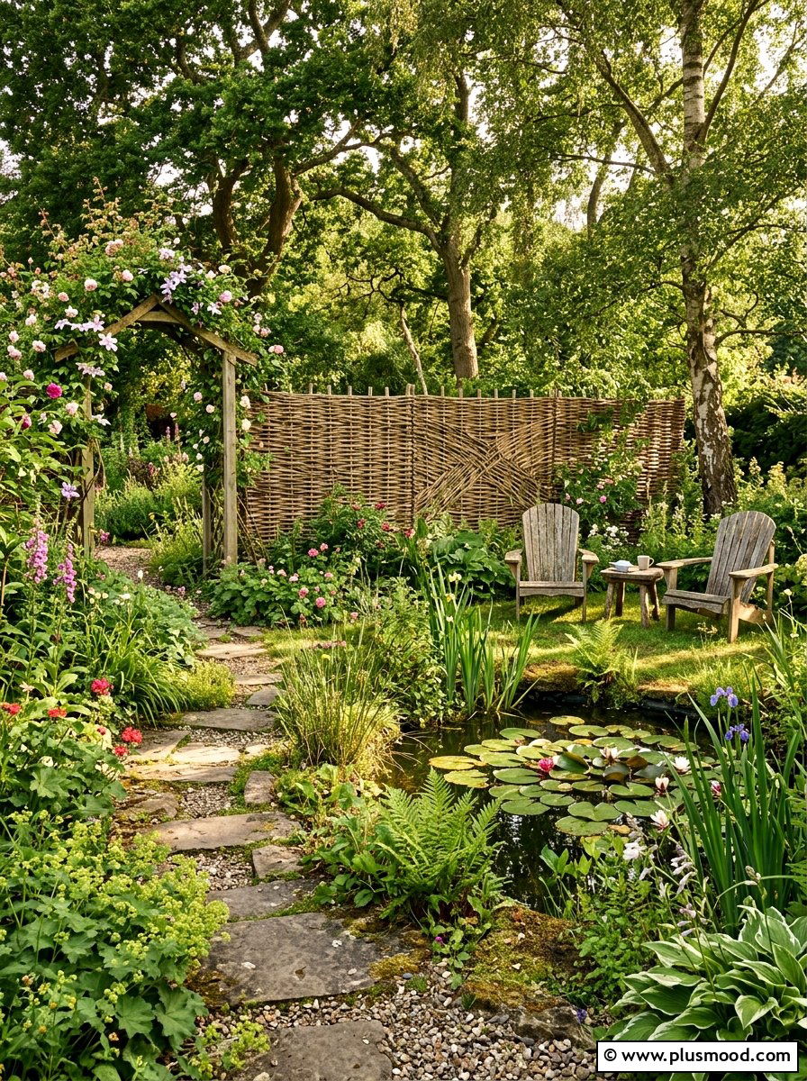 Willow Branch Privacy Screen - 25 small backyard ideas with privacy screen