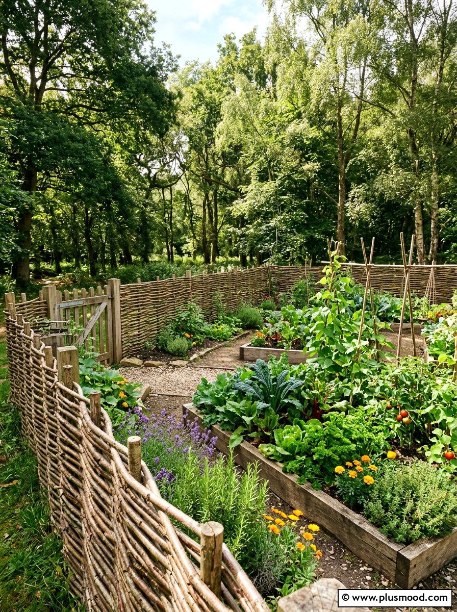Willow Branch Wattle Fence - 25 summer backyard privacy ideas