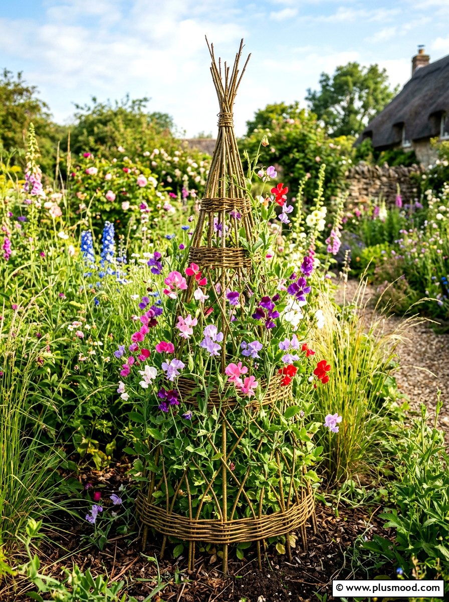 Willow Branch Weave - 25 summer garden trellis ideas