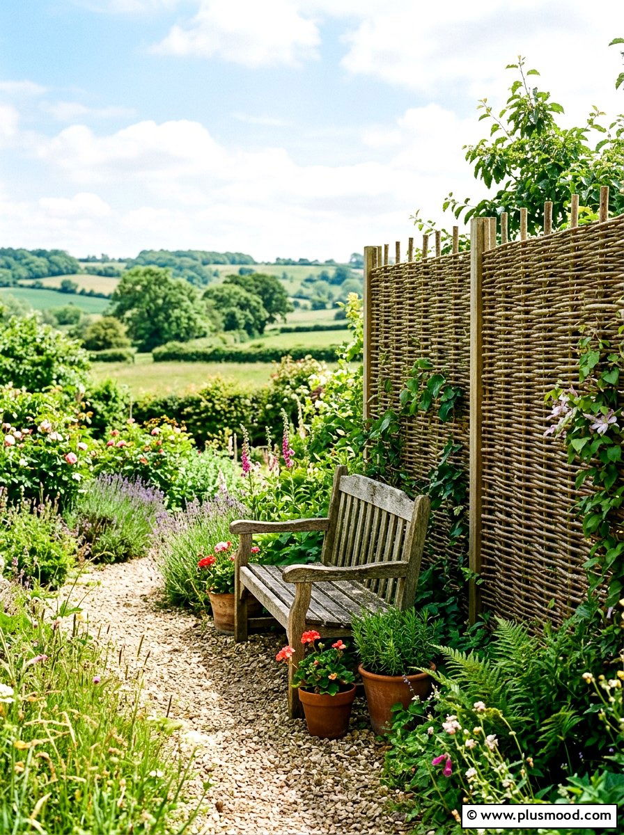 Willow Hurdle Panel - 25 summer garden privacy screen ideas
