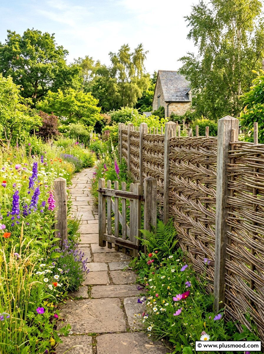 Willow Wattle Fencing - 25 summer privacy landscaping ideas