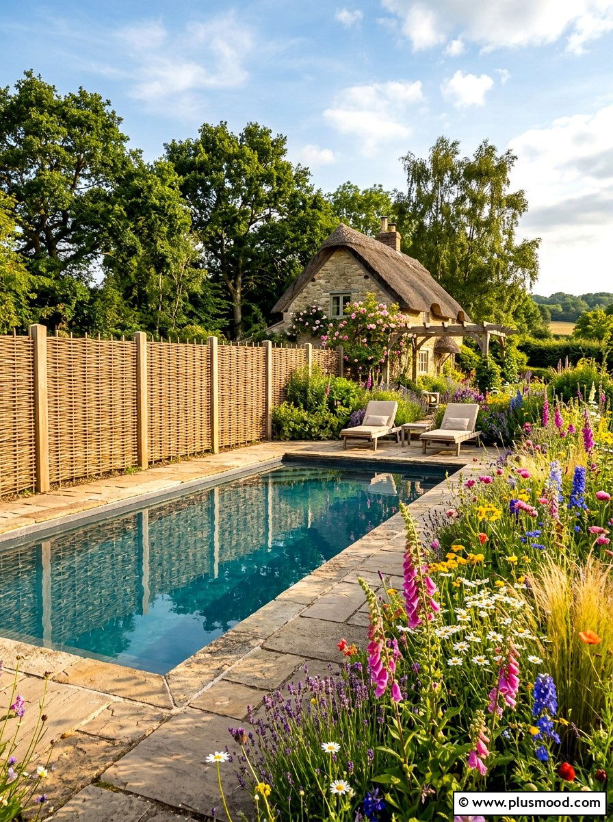 Willow branch pool screening - 25 summer pool privacy ideas