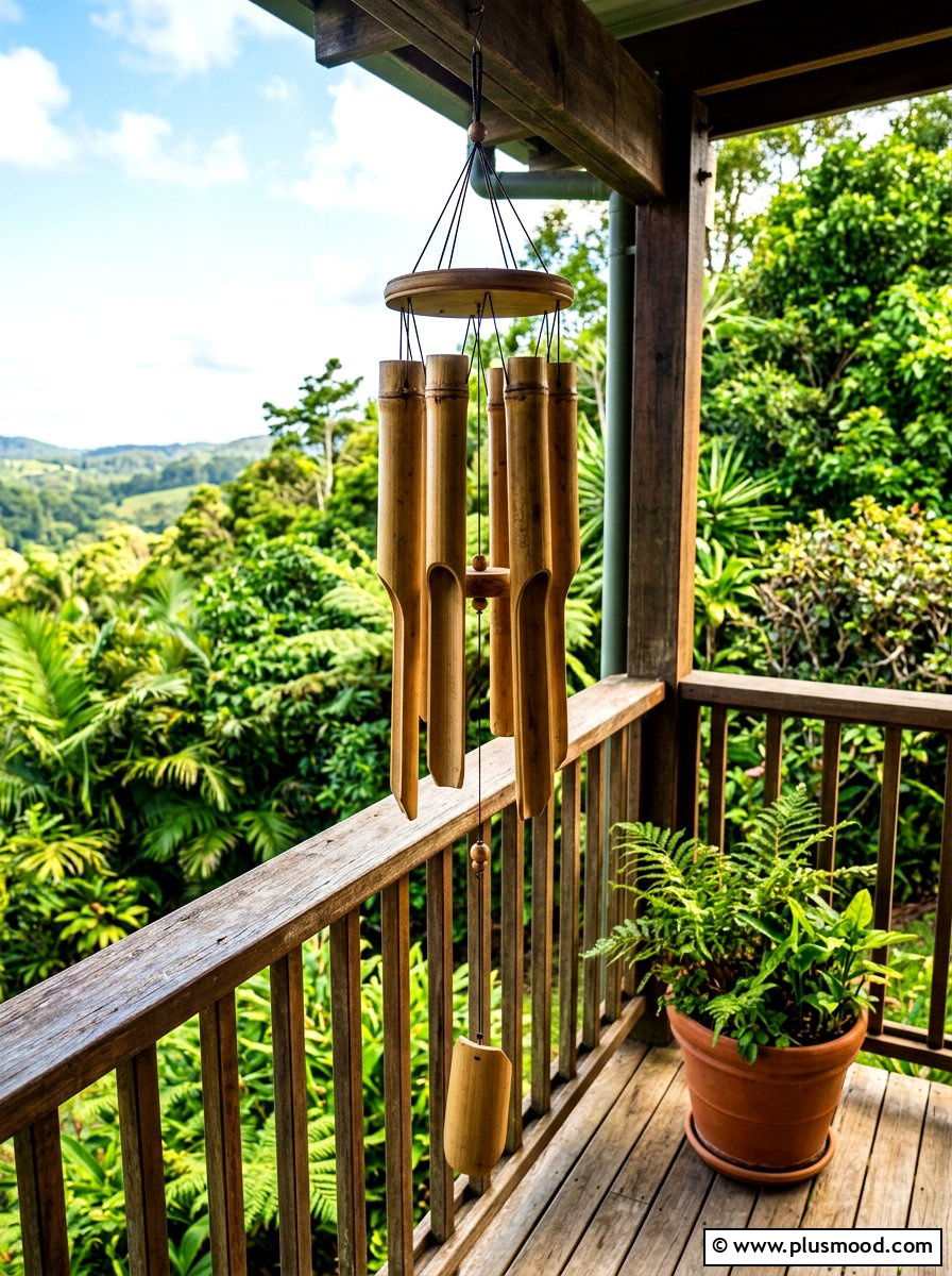 Wind chimes and bells - 25 summer balcony ideas on a budget