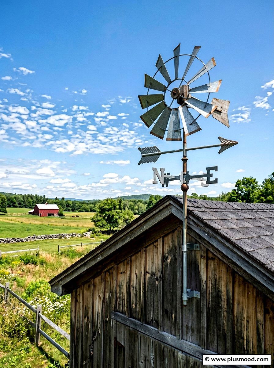 Windmill Weather Vane - 25 outdoor garden decor ideas with windmill
