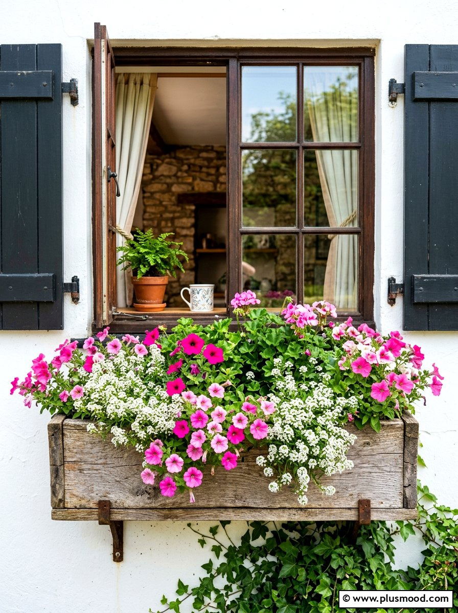 Window Box Display - 25 summer farmhouse landscaping ideas