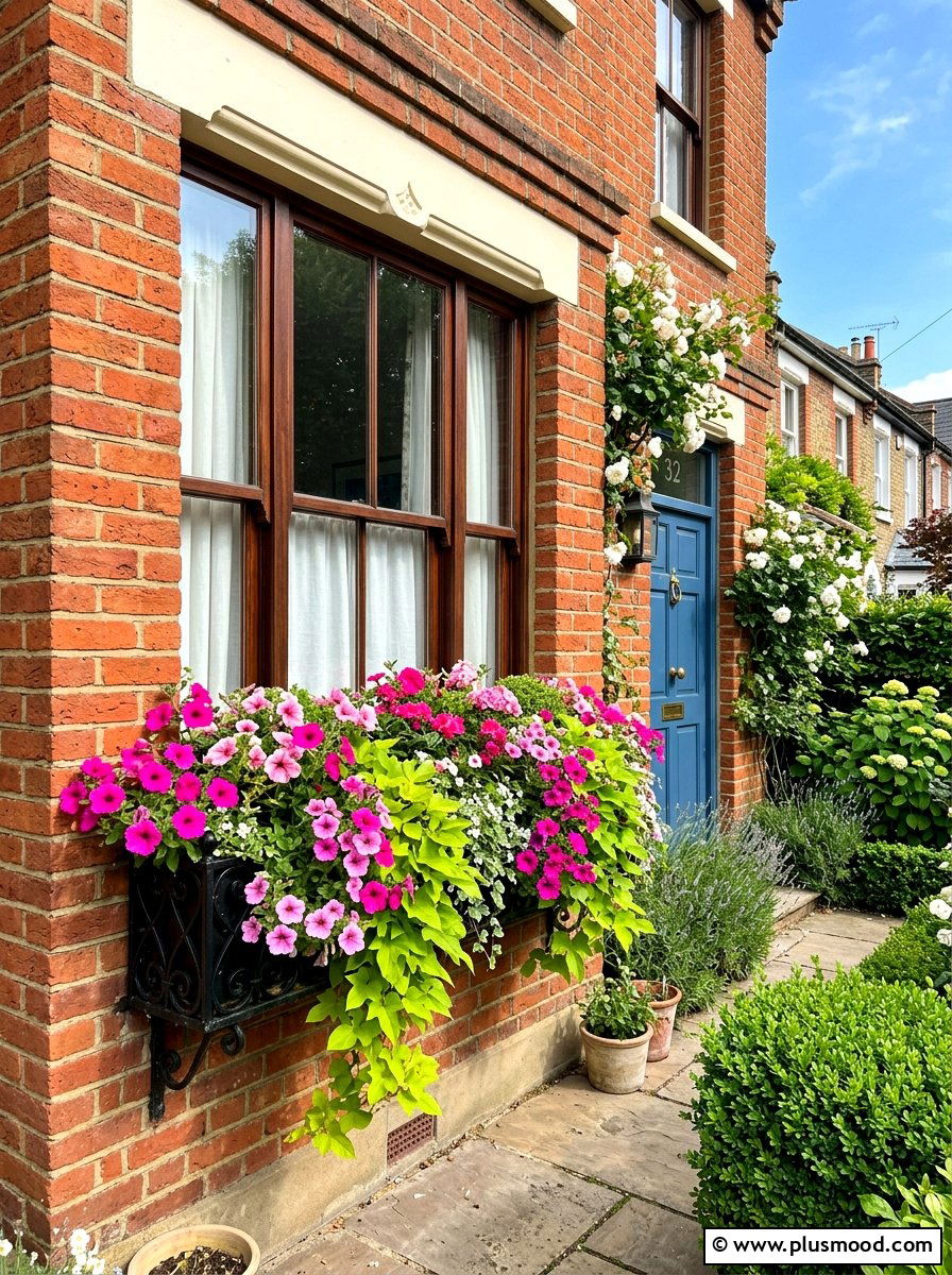 Window Box Flowers - 25 summer townhouse curb appeal ideas