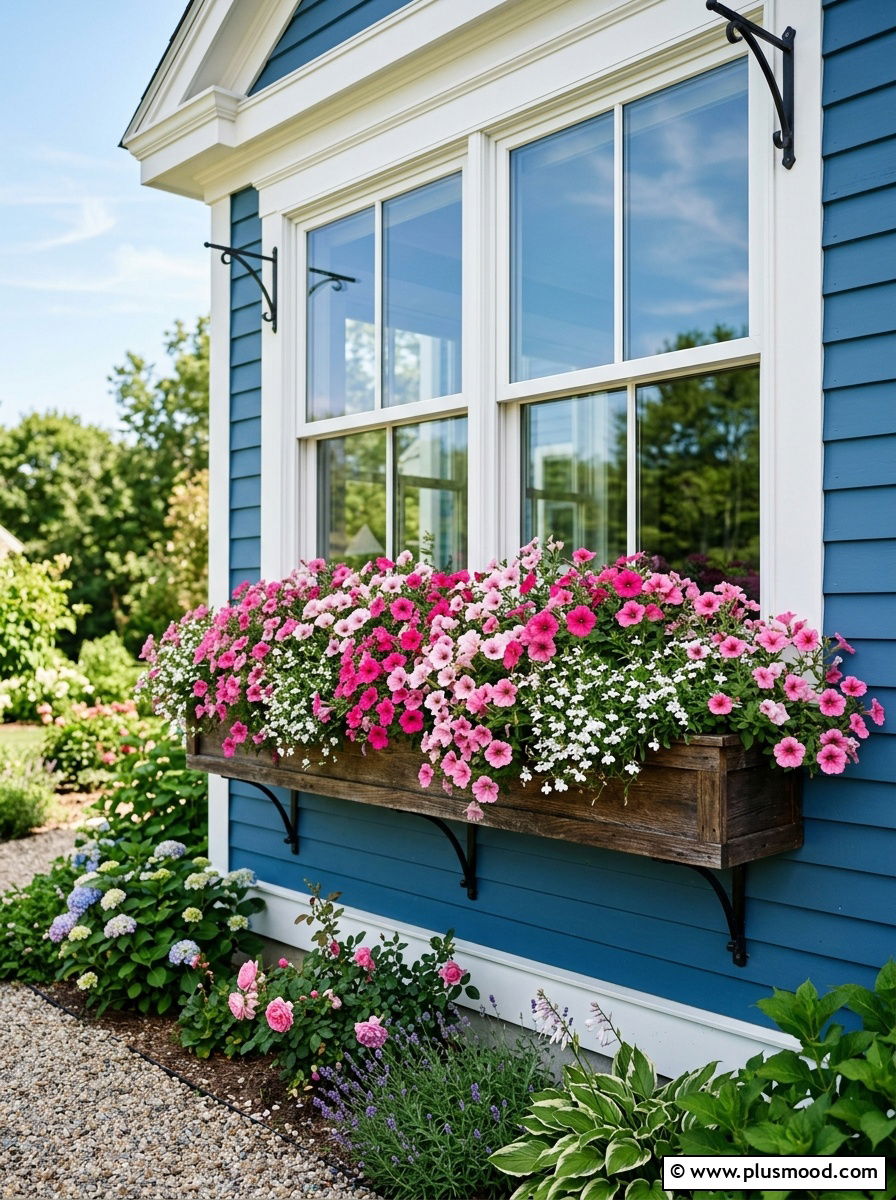 Window Box Planter - 25 small backyard ideas with potted plants