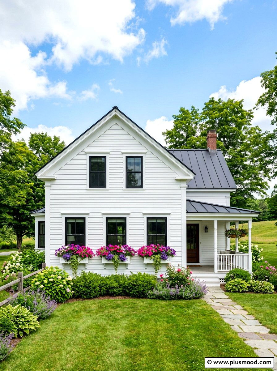 Window Box Planters - 25 summer farmhouse curb appeal ideas