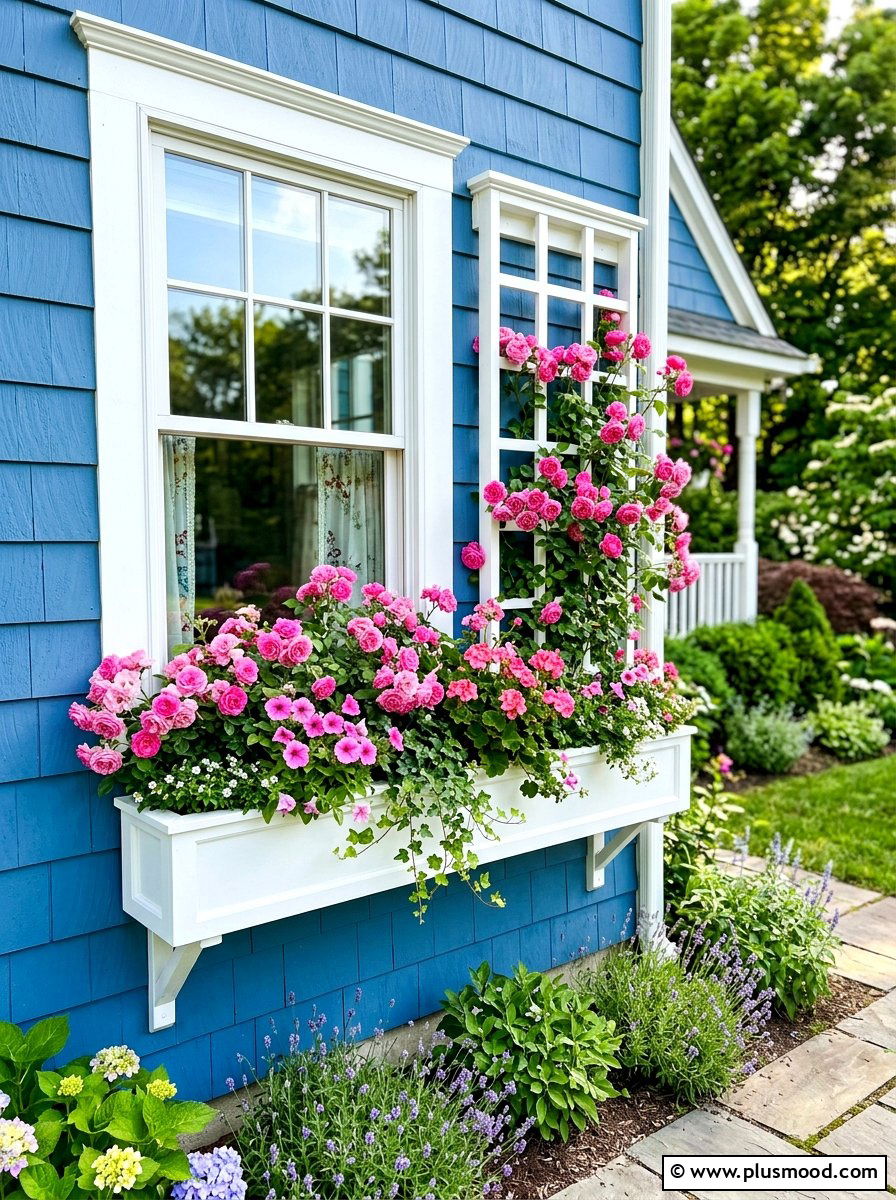 Window Box Trellis - 25 summer garden trellis ideas