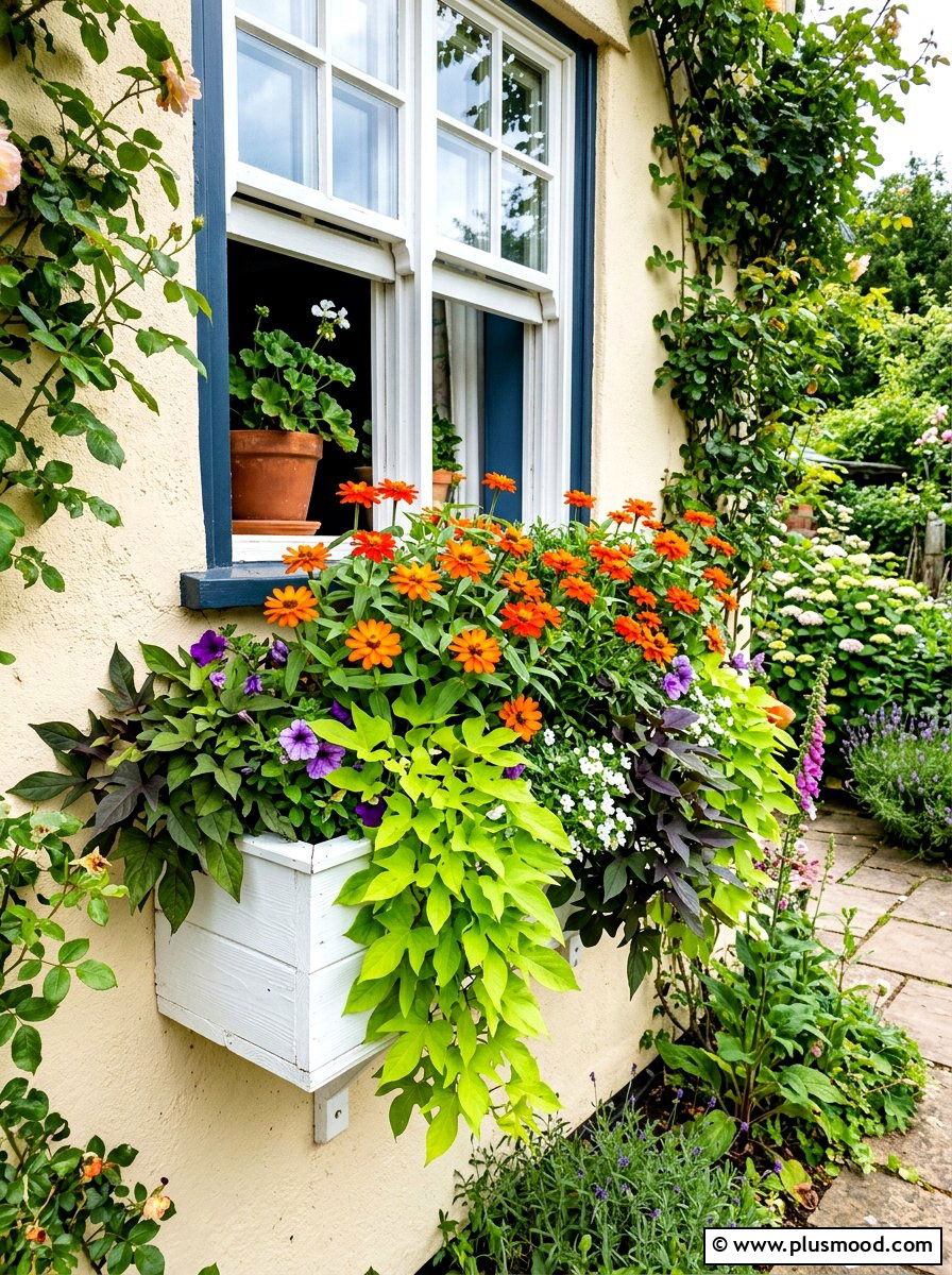 Window Flower Box - 25 late summer porch decor ideas