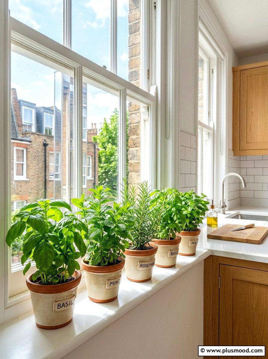 Window Herbs - 25 summer decor ideas for apartments