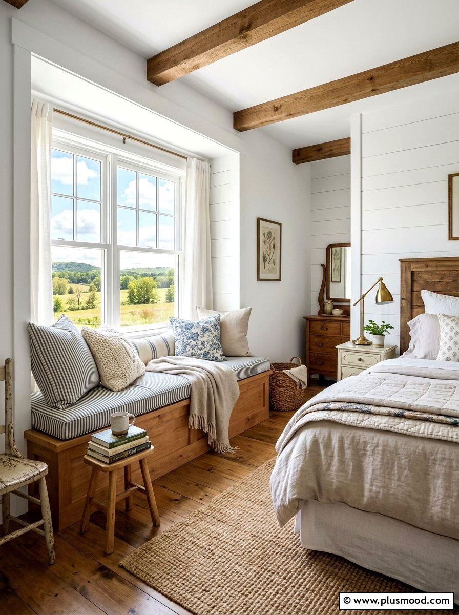 Window Seat Farmhouse Bedroom - 25 farmhouse summer bedroom ideas