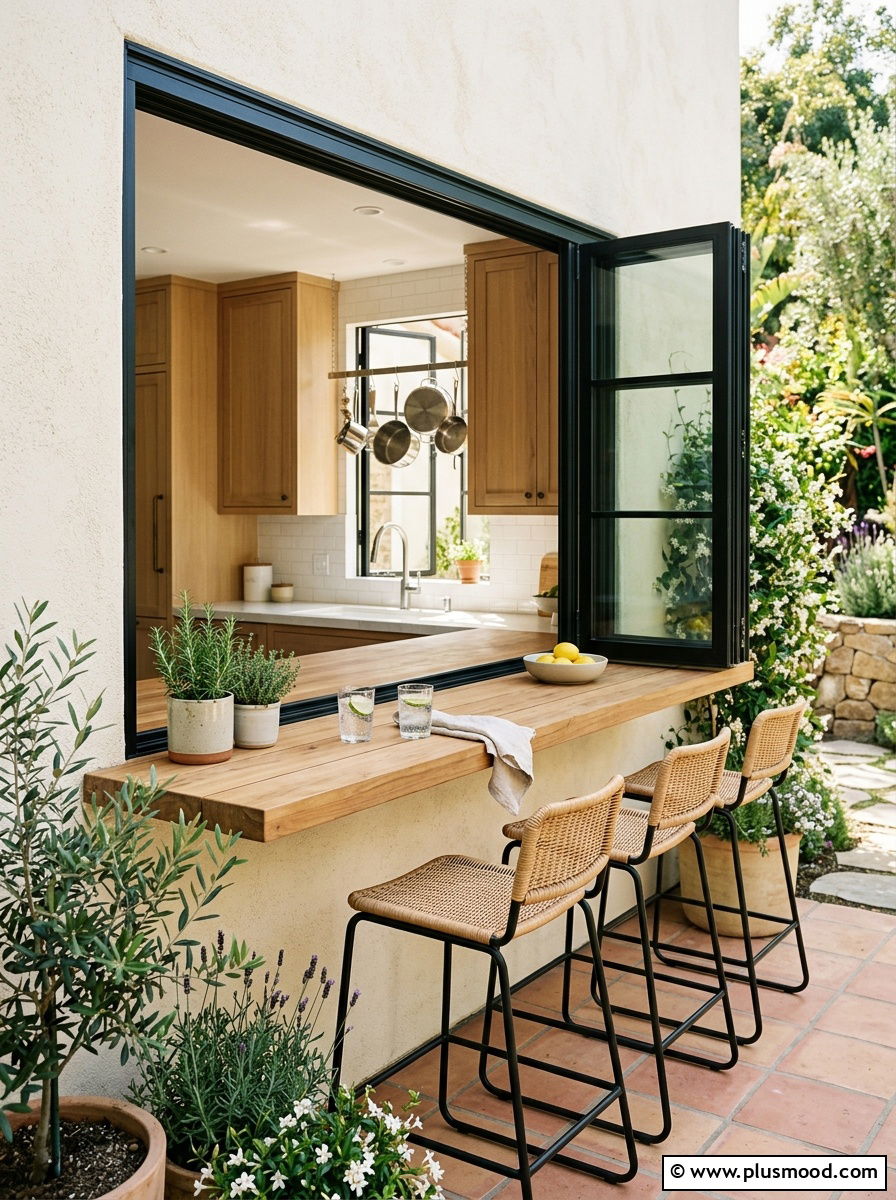 Window bar for small kitchen - 25 small backyard ideas with outdoor bar