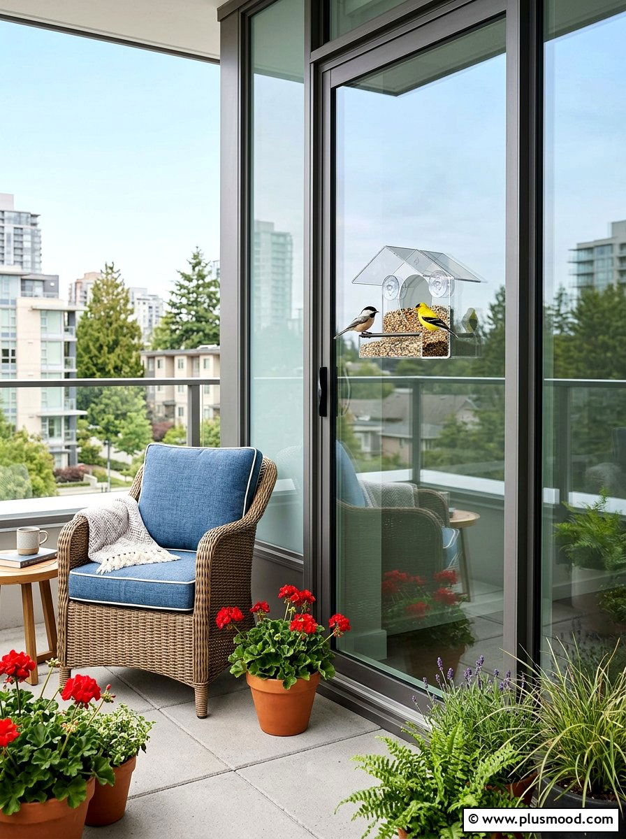 Window bird feeder for patio - 25 small backyard ideas with bird feeders