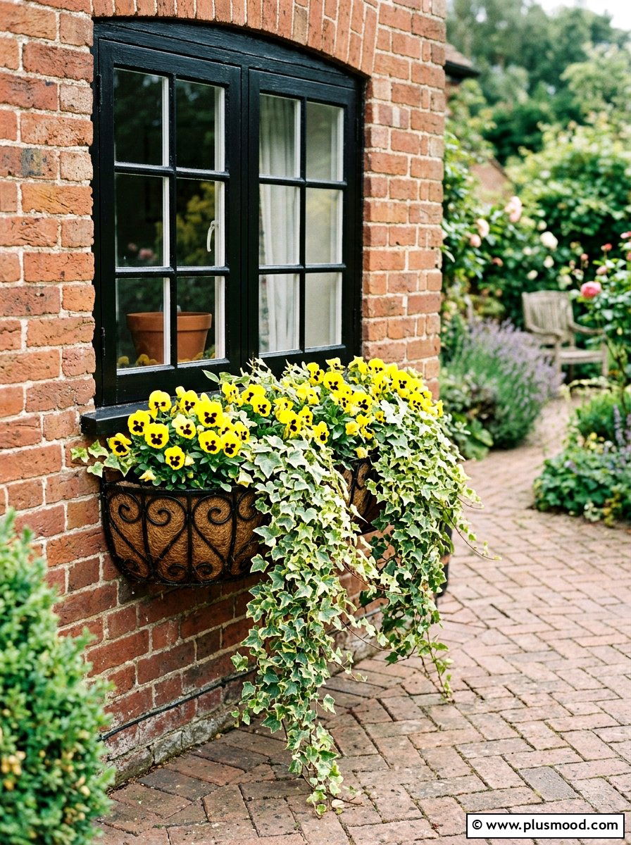 Window box planter - 25 small backyard ideas with container garden