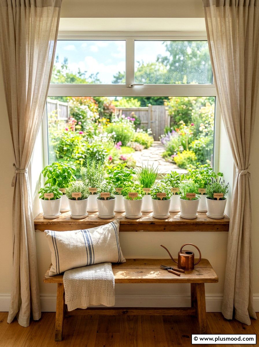 Window sill herbs - 25 summer greenery decor ideas for living room