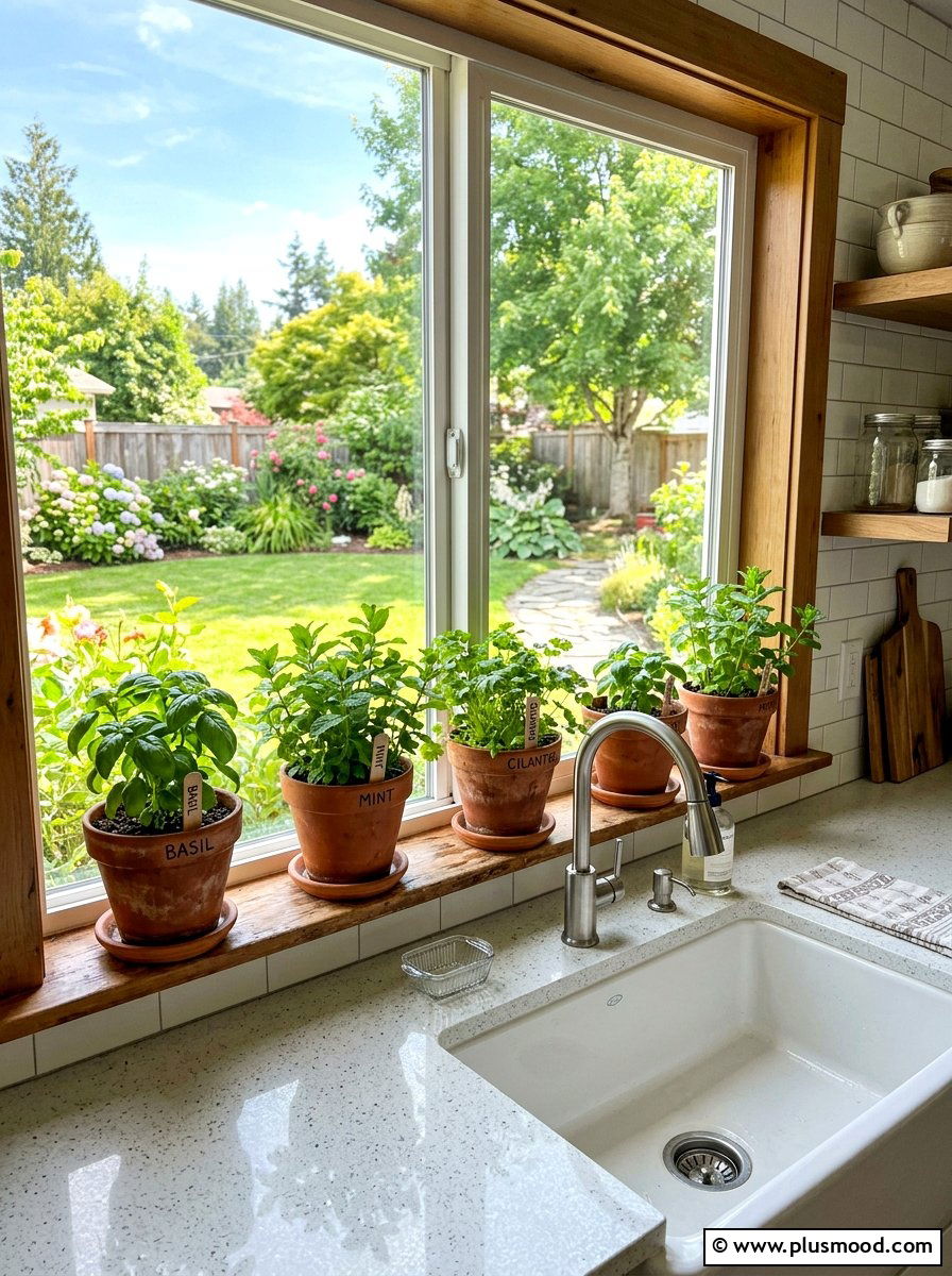 Windowsill Herb Garden - 25 summer kitchen accessories ideas