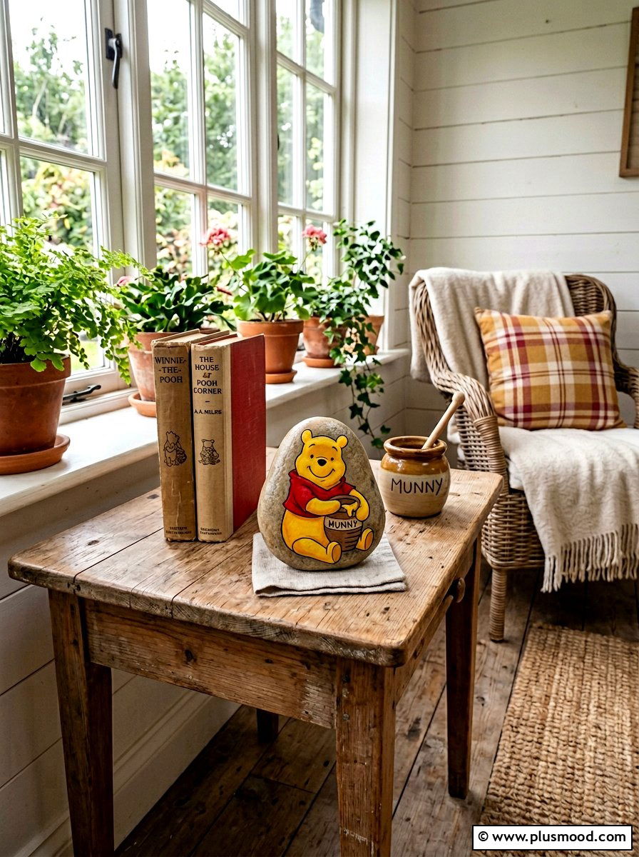 Winnie The Pooh Rock Painting - 25 painted rock ideas with cartoon characters