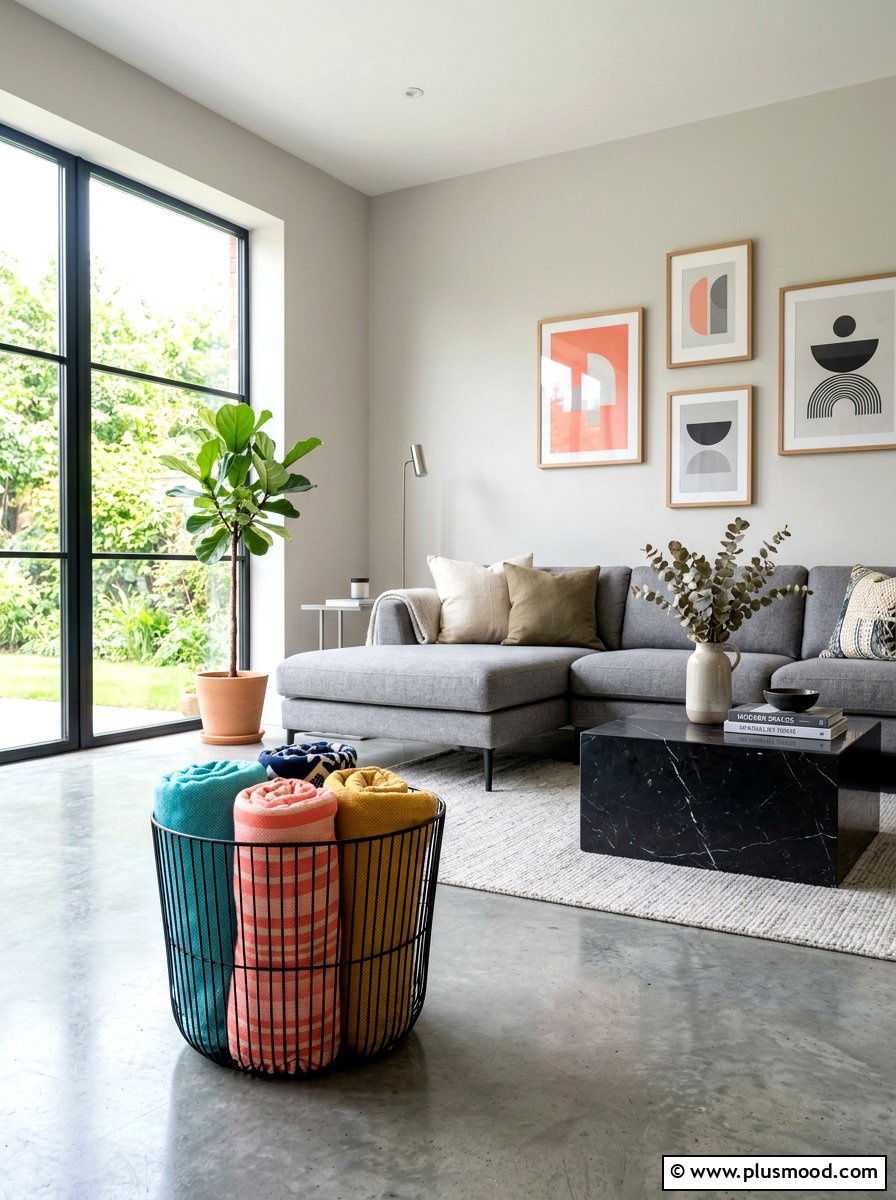 Wire Mesh Basket Modern Interior - 25 summer blanket basket ideas for living room